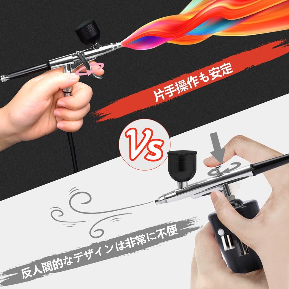 Amazon.co.jp: 50PSI エアブラシ コンプレッサー 充電式エアブラシ