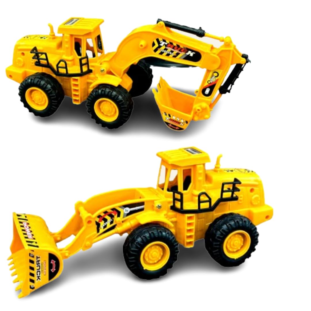 TECHNO TOYS Construction Truck Vehicles | Friction Powered Vehicles with Flexible Joints Push and Go Excavator Bulldozer Toys/Big Wheeler Heavy Duty Unbreakable Toy for Kids (JCB & Bulldozer) (B0D6Z25W68) Amazon Price History, Amazon Price Tracker