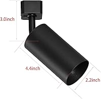 Vista 7 de VANoopee Cabezales de Iluminación de Riel GU10 Tipo H Negro, Cabezales de Luz de Riel LED Compatibles con Sistema Estilo Halo, Adaptador de Base