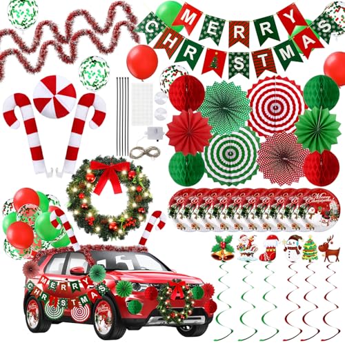 Suncalla 47 Pcs Christmas Golf Cart Decoration Kit for Parade