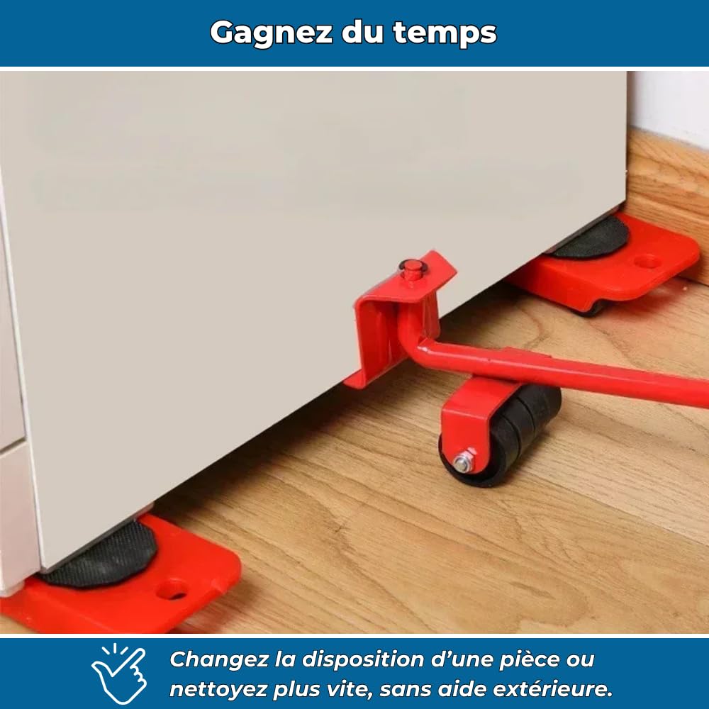 inovia MobiLift – Kit Outil de Levage pour Meubles et électroménager Chariots à roulettes pour Meubles - Kit de Levage Robuste pour canapés, réfrigérateurs et Pianos