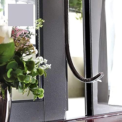 Miniatura 8 de TamBee Burlete autoadhesivo para ventanas y puertas, color negro y gris, 2 unidades (16.5 pies)