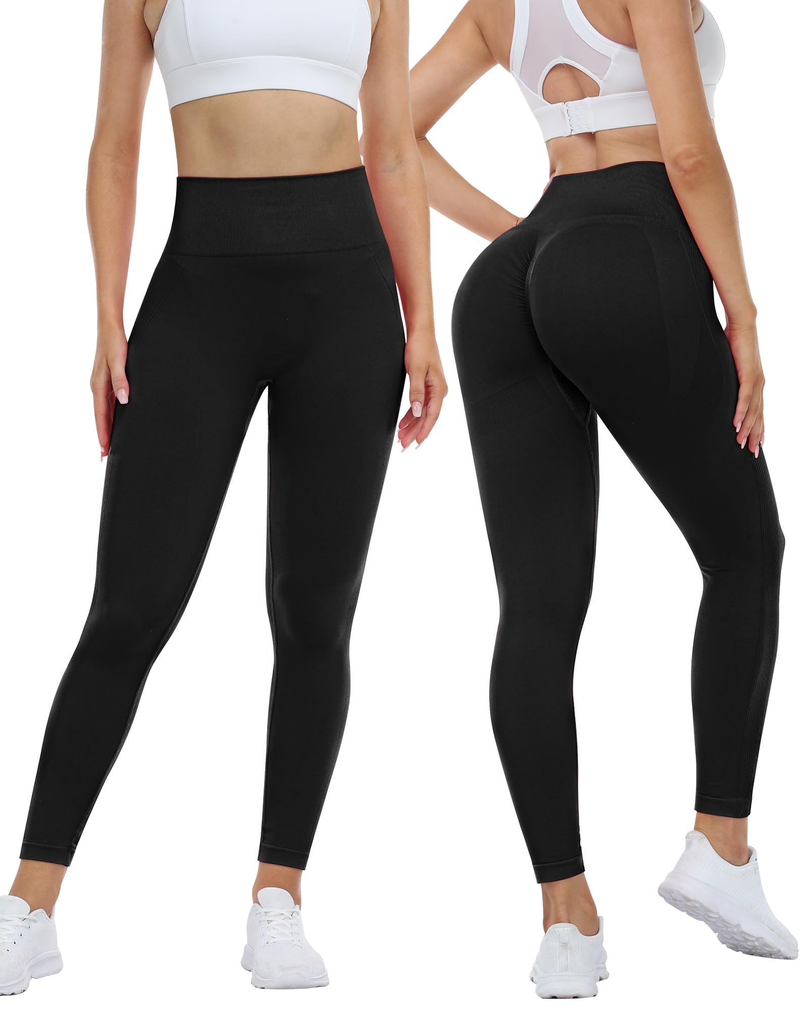 SALSPOR Workout Leggings for Women, Butt Lifting Gym Scrunch Butt Seamless Leggings