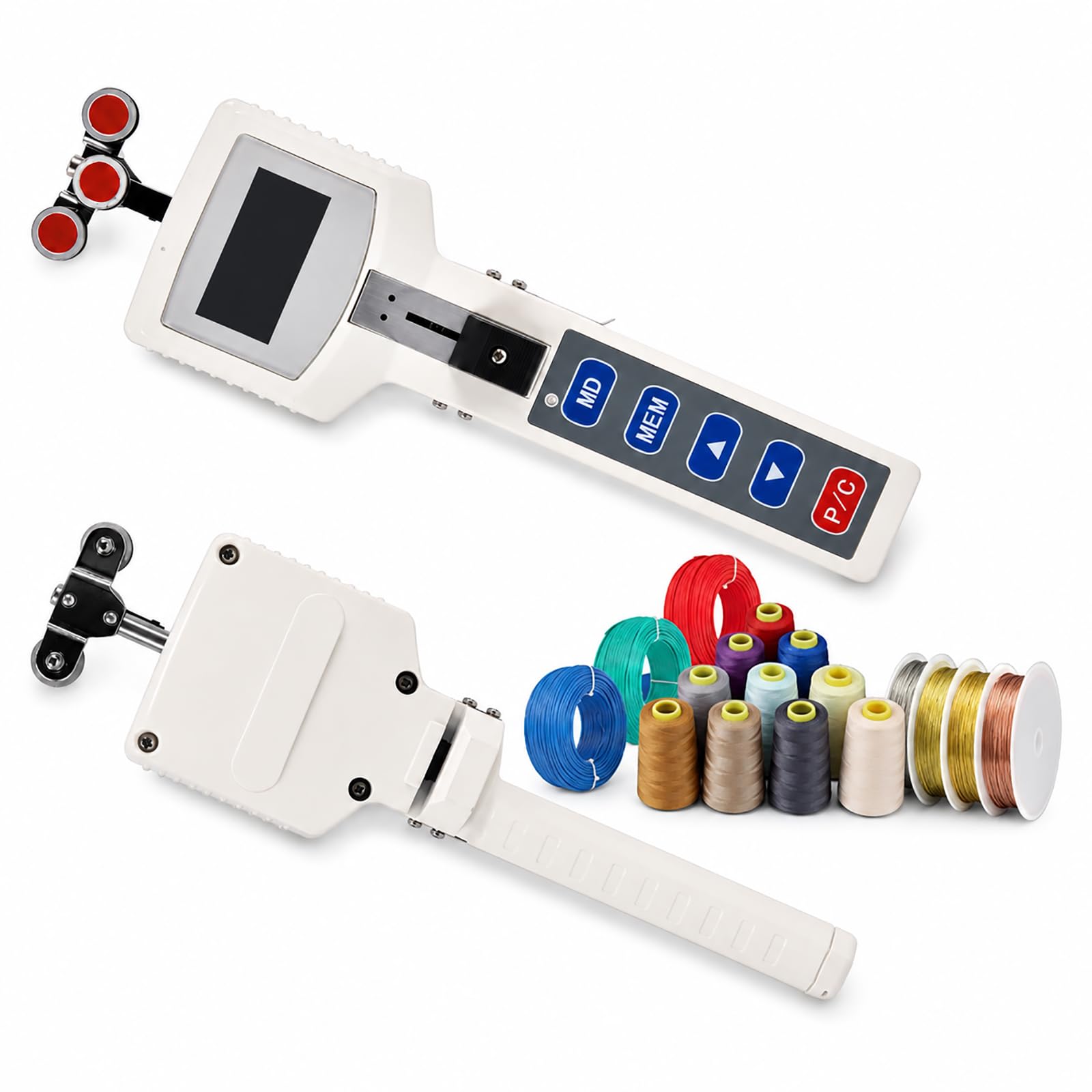 YXYLJOZ Digital Handheld Tension Meter - Yarn & Wire Gauge with Peak Hold, 6 Units for Accurate Measurement of Cable, Fiber, Carbon Fiber, & Metal Wire (5000cN) (1000cN)