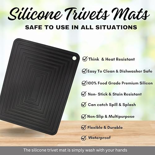 Miniatura 5 de 4 alfombrillas de silicona  9 x 12 pulgadas. Tus almohadillas calientes grandes resistentes al calor 572  Soporte para ollas, tapetes de secado de