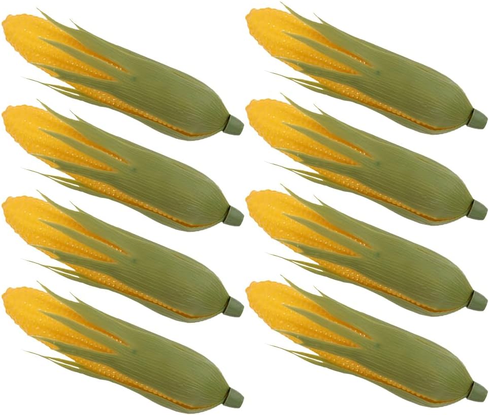 8pcs Lifelike Fake Corn Props Realistic Artificial Vegetable Lifelike Faux Food Props for Kitchen Decoration Food Photography and Display