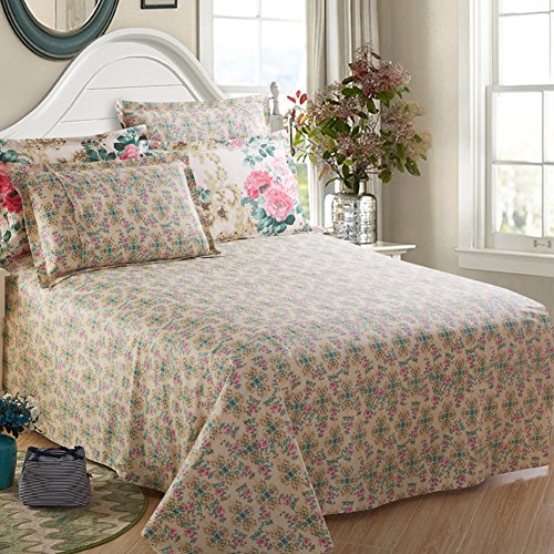 Feuilles de coton sergé drap de lit doux 180x230cm pour des nuits sereines - 2