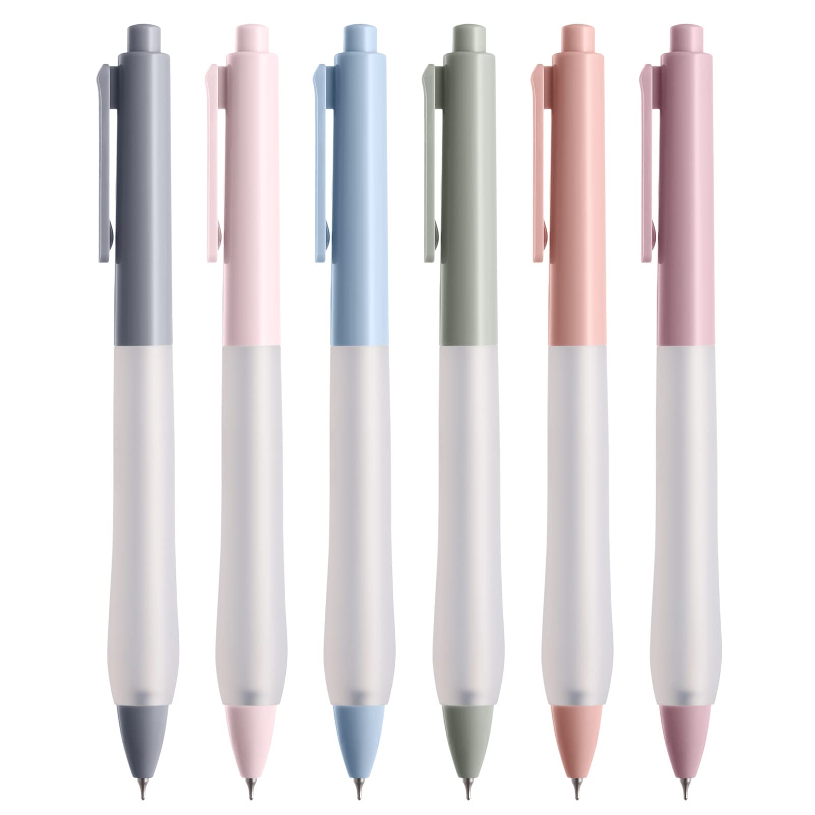 EEOYU Gel Pens Fine Point?0.5mm Silent Retractable Quick Dry Gel Ink Pen,Black Ink Rolling Ball Gel Pens, Smooth Writing Aesthetic Pens for Journaling Drawing Sketching Notetaking (6)