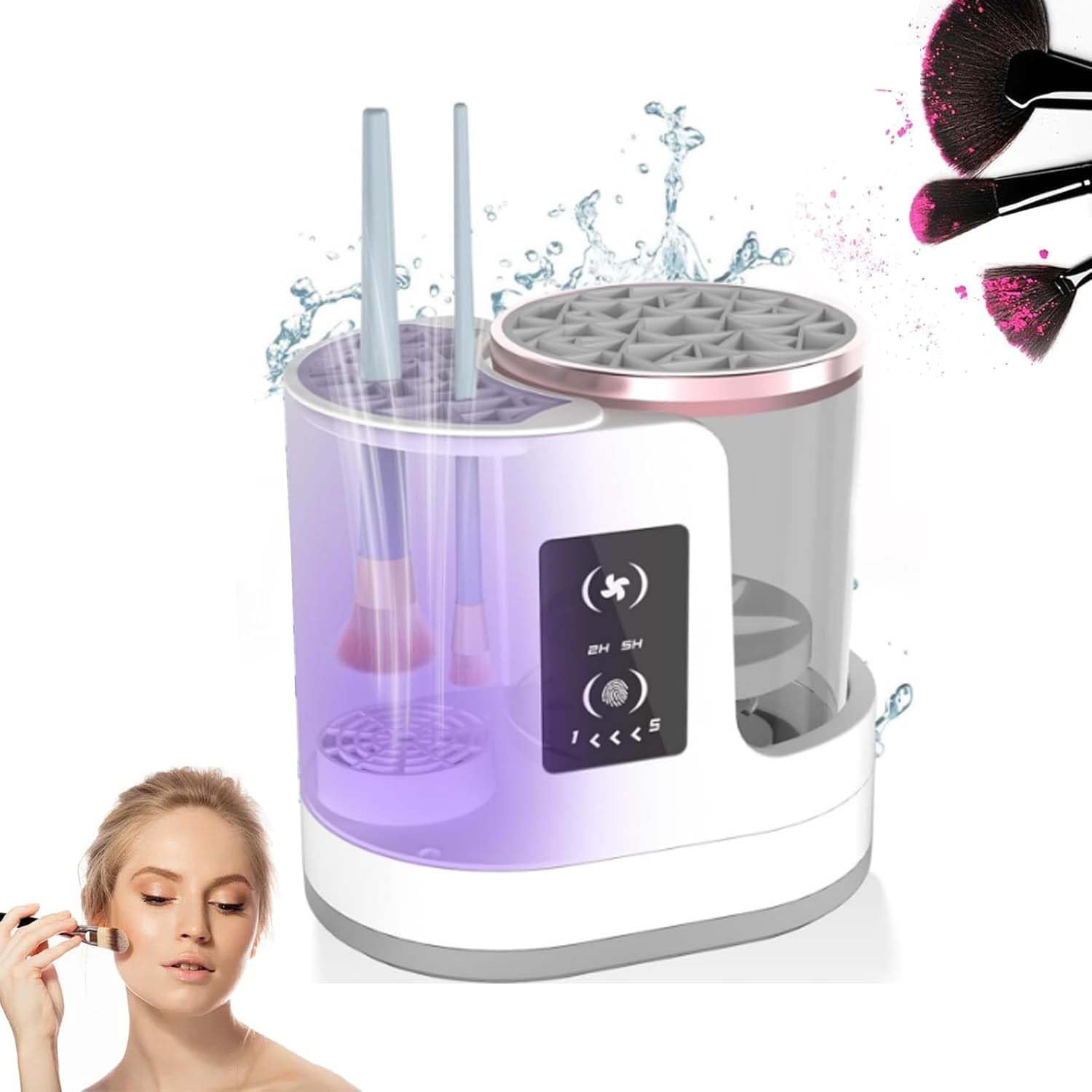 Machine De Nettoyage 3 En 1 Pour Pinceaux De Maquillage - Nettoyage Rapide et Profond
