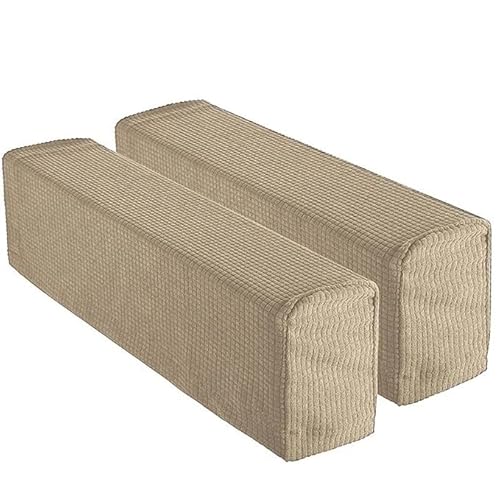 JORTUIO 2 PCS Par Funda para Reposabrazos De Sofá Protector Extraíble para Brazos De Sillones Cubierta Elástica De Apoyabrazos para Sofá Sillas(Caqui)