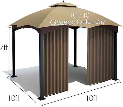 Miniatura 2 de Tanxianzhe Cortina de privacidad de repuesto para kiosco con cremallera, panel de privacidad universal para exteriores, pared lateral para cenador