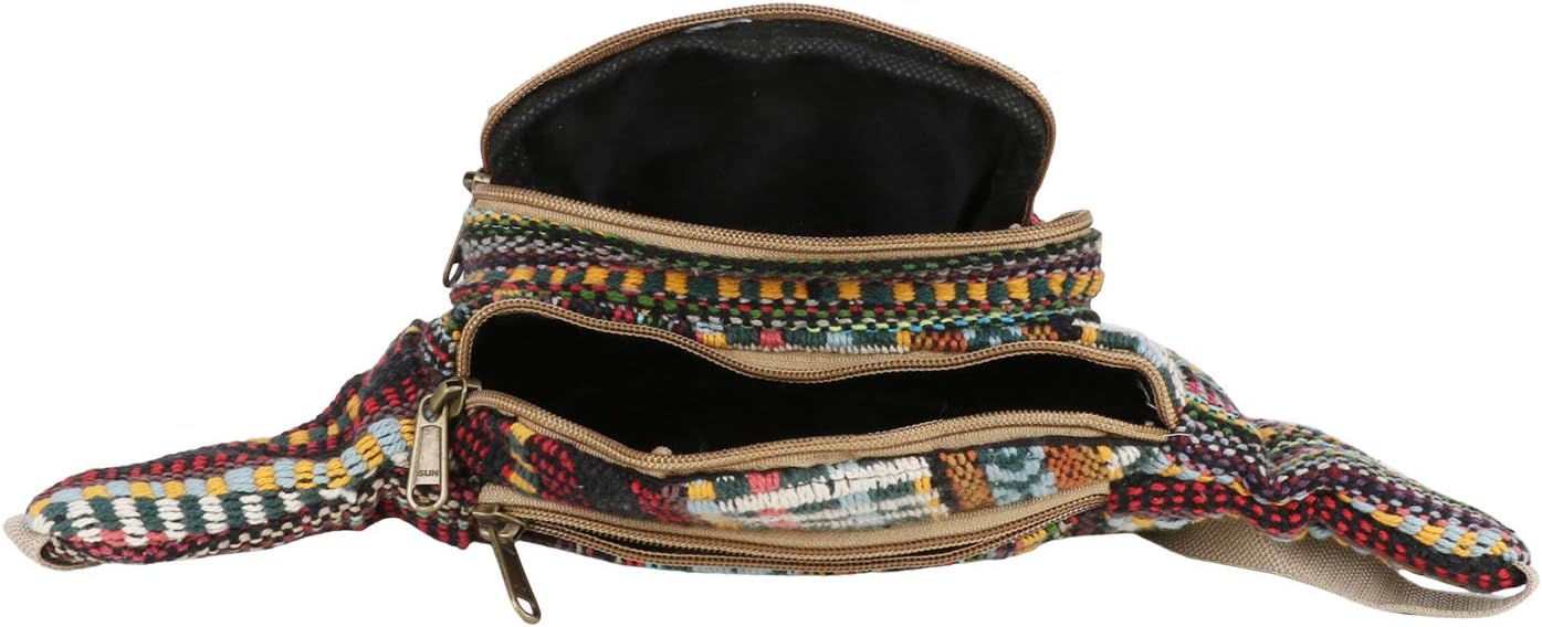 Su-Man Hemp Fanny Pack,Adjustable Waist and Multiple Pockets,Waist Bag & for all purpose