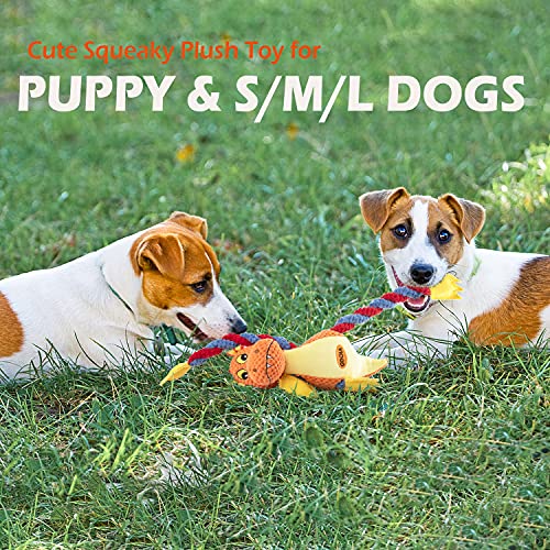Goola Dog Squeaky Toys, Cute Dragon Interactive Plush Stuffed Toy With 5 Squeakers And Crinkle Paper,Pet Rope Chew Toy For Puppy Small Medium Large Breed Dogs thumb #2