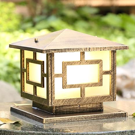 ZYSKABQ Buitenlamp Modern Post Light, Garden Decoratie Kolom Pilaar Lantaarn Lamp Waterdichte Wandpilaar Koplamp vierkante Decoratie Industriële verlichting met E26 -lamp Octopus feet