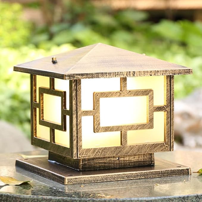 ZYSKABQ Buitenlamp Modern Post Light, Garden Decoratie Kolom Pilaar Lantaarn Lamp Waterdichte Wandpilaar Koplamp vierkante Decoratie Industriële verlichting met E26 -lamp Octopus feet