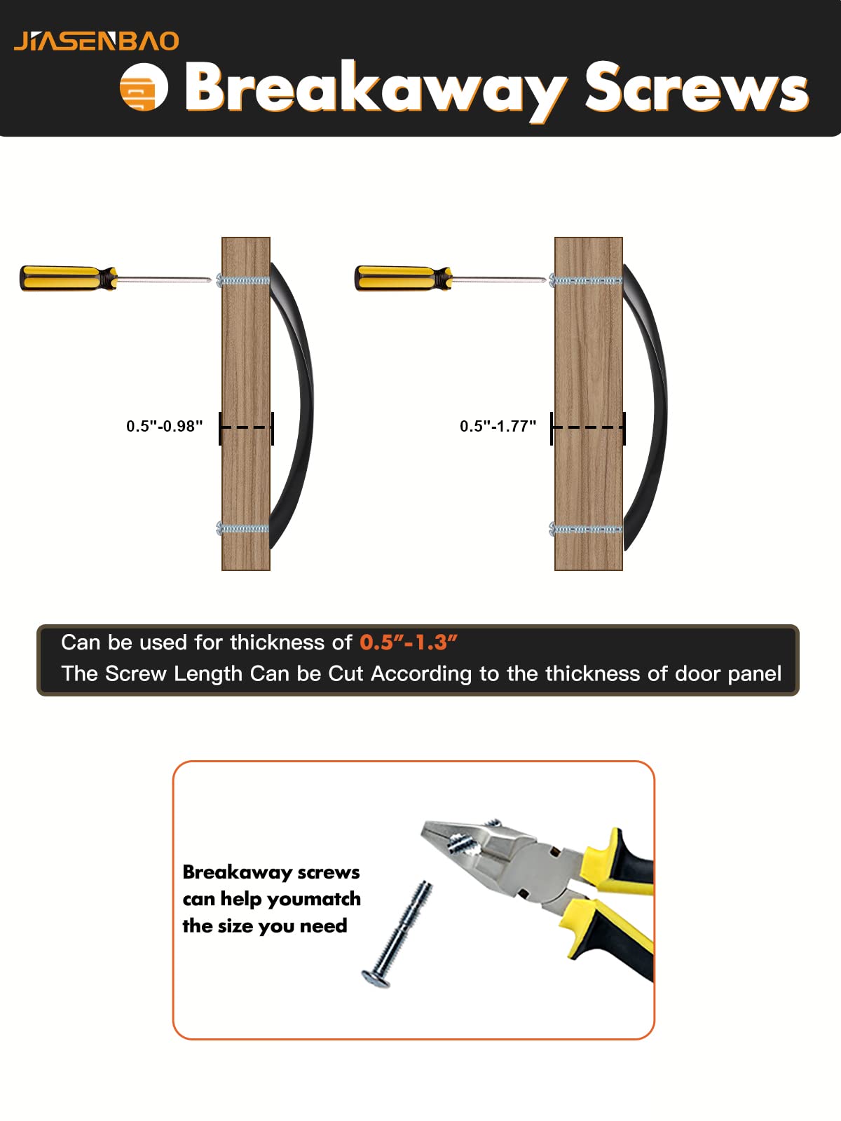 Lot De 12 Poignées D'armoire Noires En Aluminium - Poignées De Tiroir