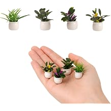 4 Pcs Doll House Plants, Miniature Potted Plants for Dollhouse Decor, Realistic Mini Plants Dollhouse Accessories for Living Room, Bedroom, Garden Scene Decoration