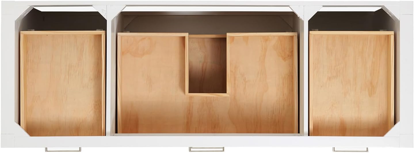 ARIEL Bristol 60 in. Single Rectangle Sink Bathroom Vanity with Carrara White Quartz Countertop 1.5 Edge in White