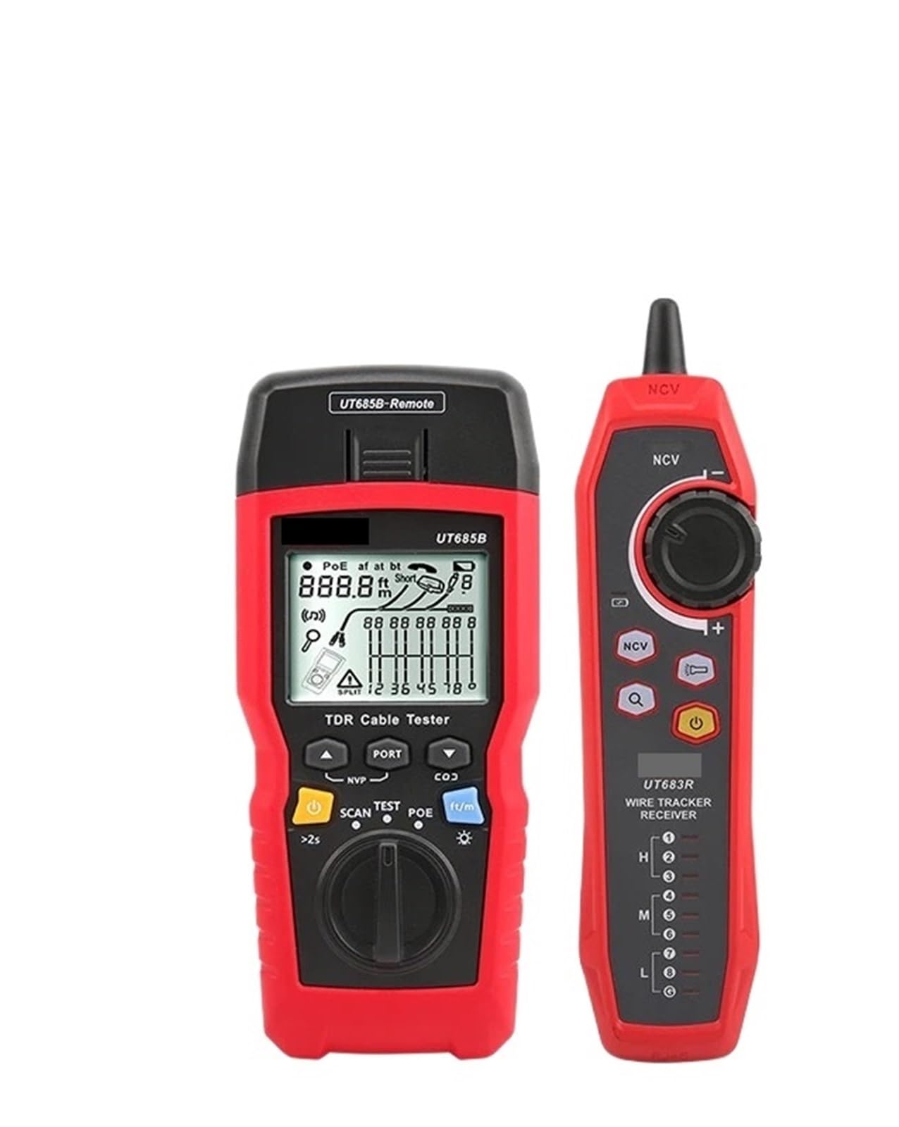Localizzatore di Cavi, Tester for cavi di rete TDR Cable Tracker LAN RJ45 RJ11 Rilevatore cablaggio Display LCD Strumento