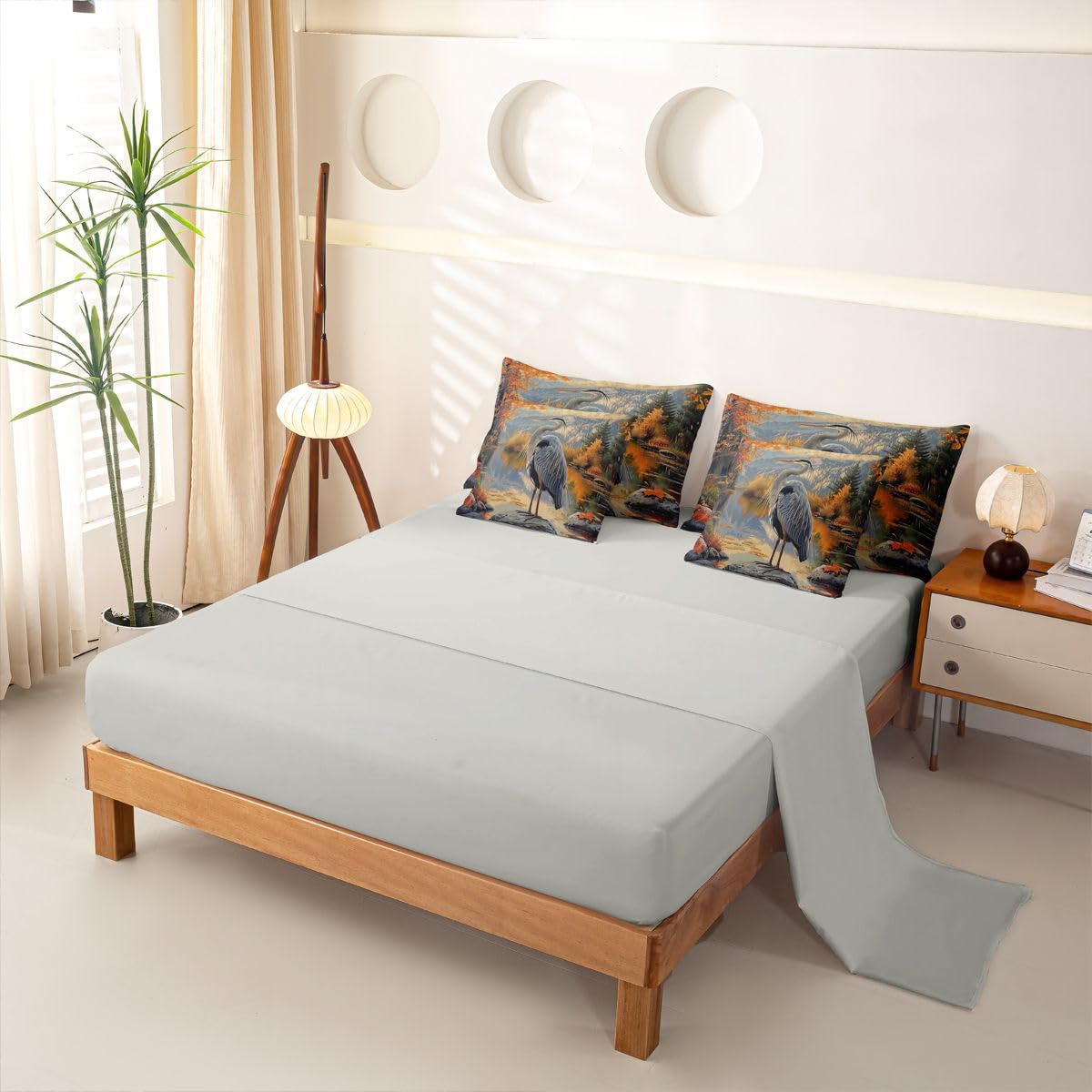Homewish Großer Blauer Reiher Bettwäsche 155x220 7teilig