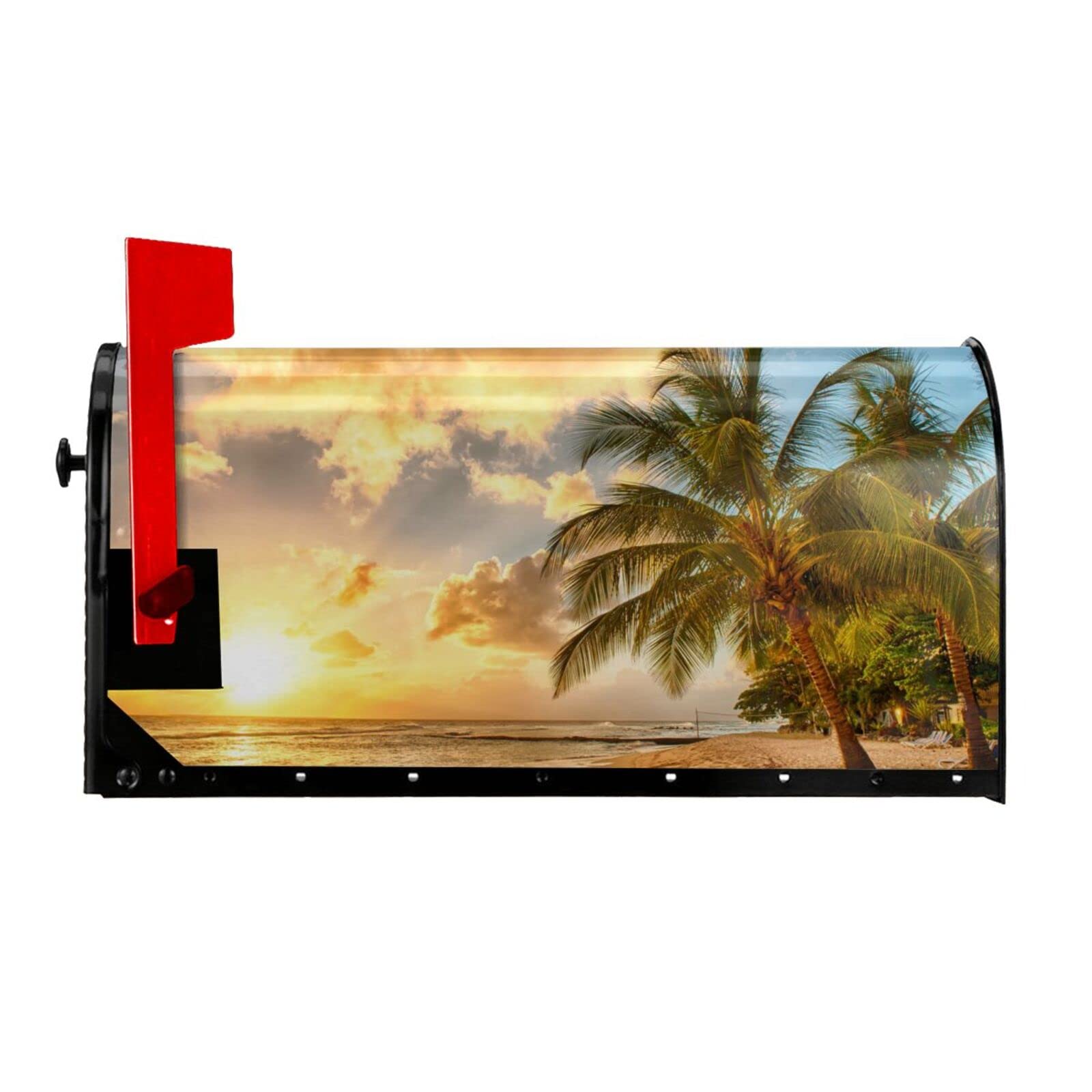 Couverture de boîte aux lettres magnétique anti-rouille motif coucher de soleil