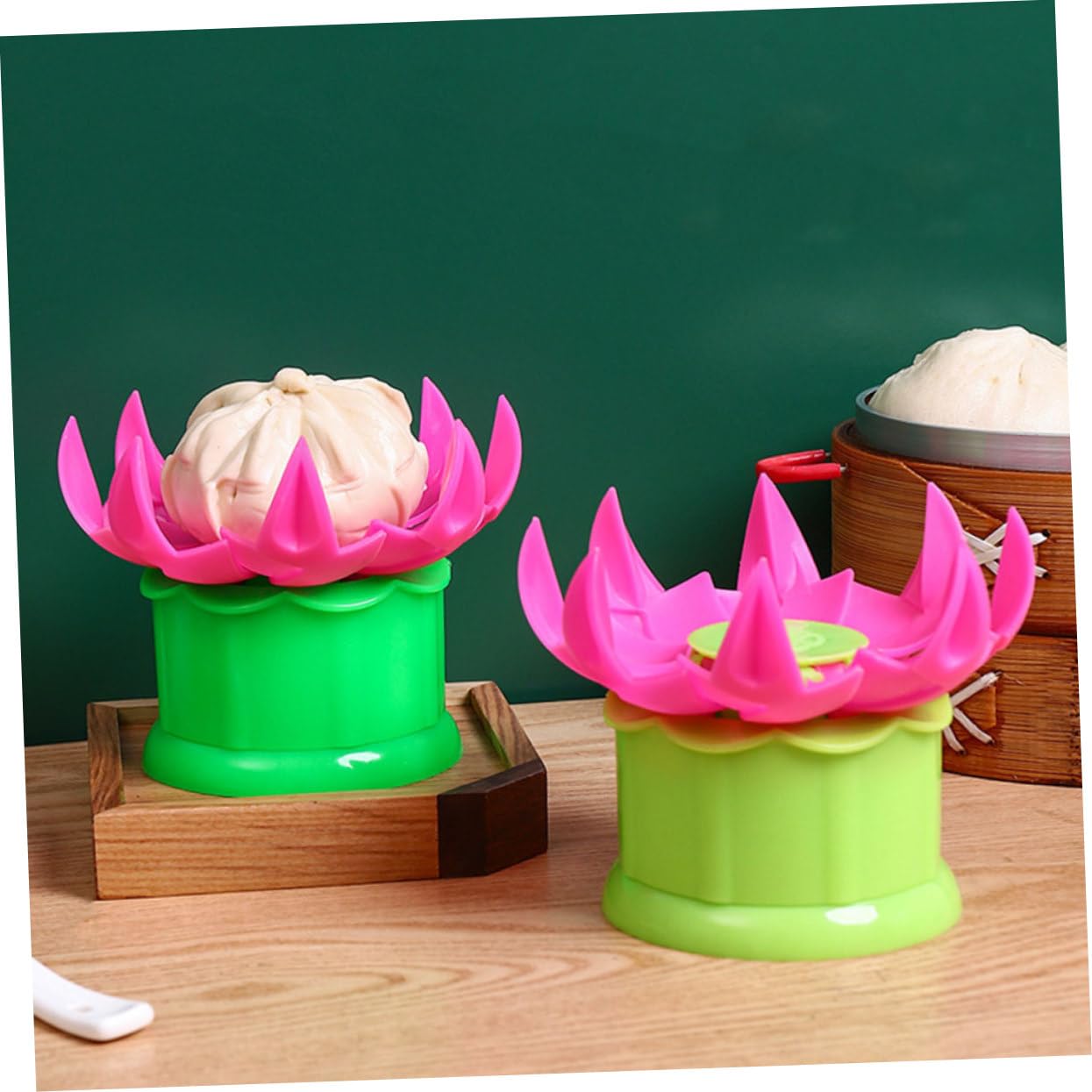 STOBAZA 3pcs Stuffed Buns Mold Manual Kitchen Tool for Making Steamed Buns and Dumplings Plastic Pastry Maker for Home Use Colors