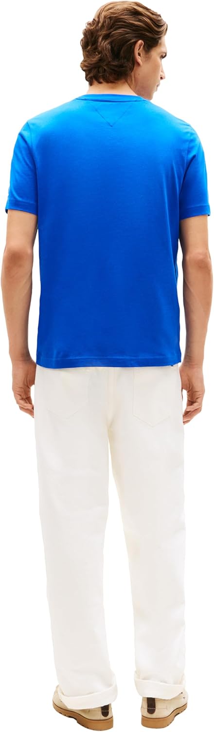Tommy Hilfiger Men's Short Sleeve Cotton Graphic T-Shirts with Printed Stripe Logo Graphic