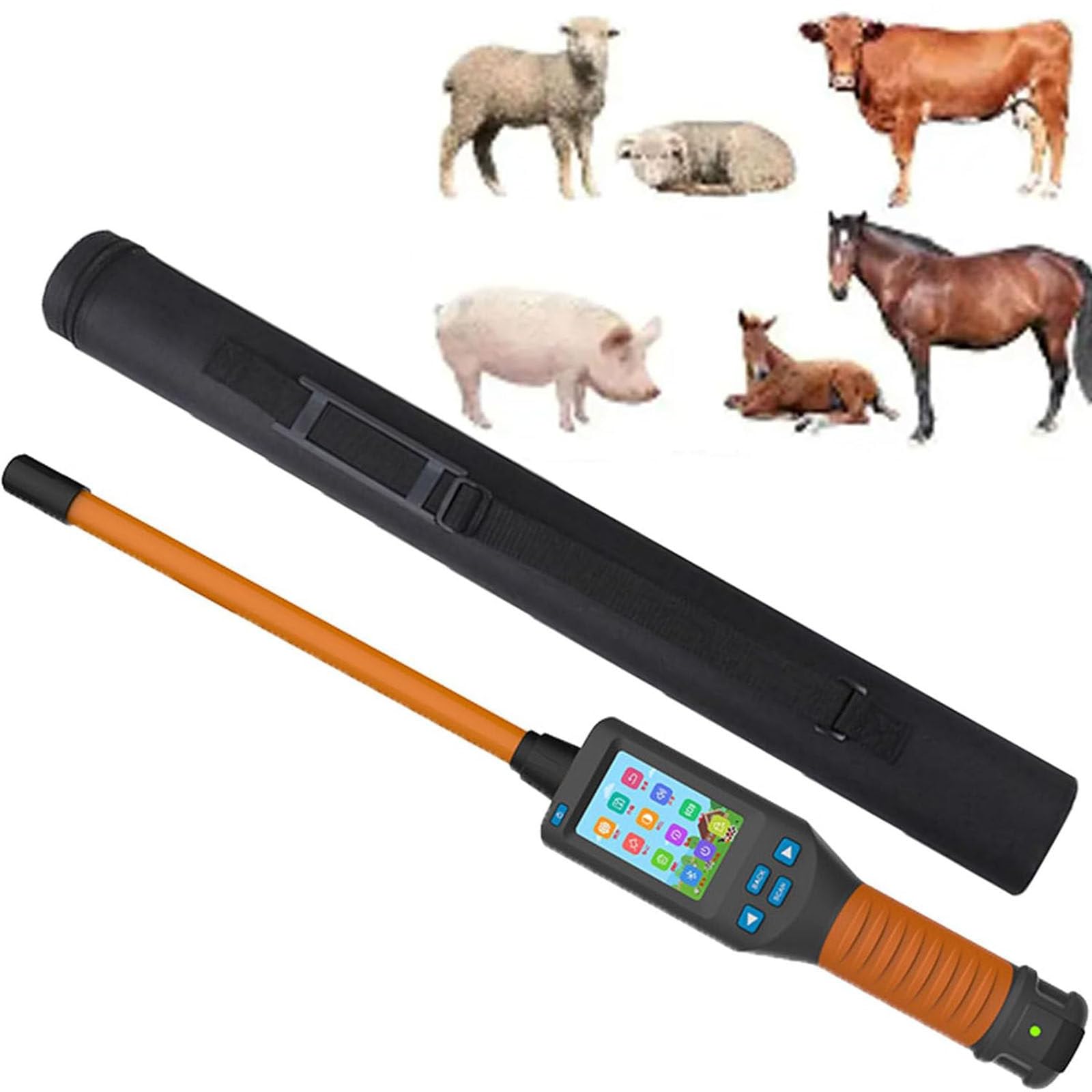 LSBHPPD Lcd Screen Handheld Rfid Reader,Portable Pet Microchip Id Scanner, Support Fdx-B Hdx Emid Chip, Rechargeable Design Suitable for Dog Cat Pig Animal Daily Checking