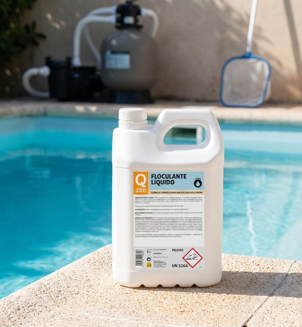 Suinga Floculante Liquido para Piscinas 5 litros | Tratamiento para Aguas Turbias y Clarificación del Agua | Mejora el Nivel bateriológico del Agua