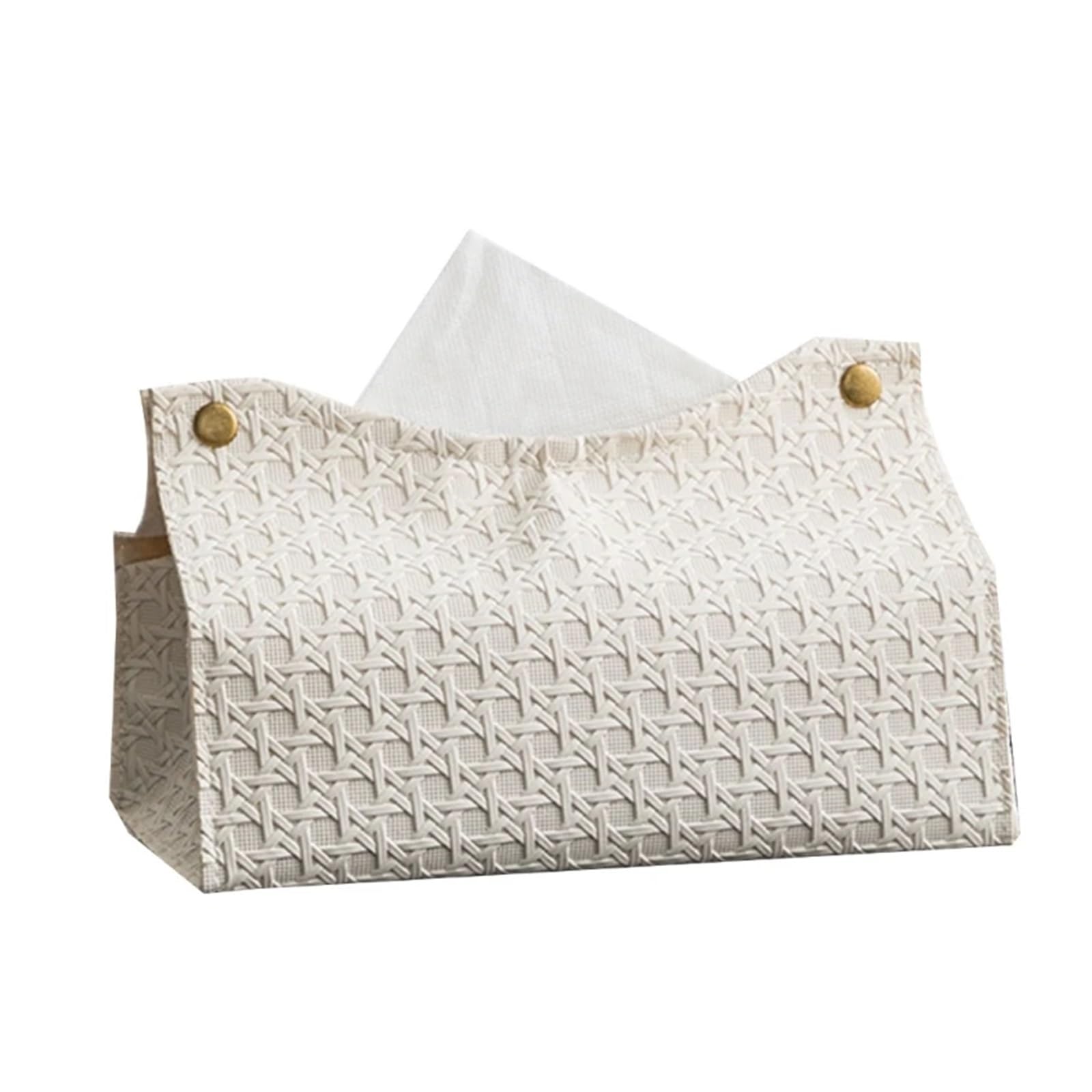 Tissue Box Decorative Rectangular Tissue Box-Case PU Leather Tissue Holder For Bathroom Modern Tissue Box Holder(White)