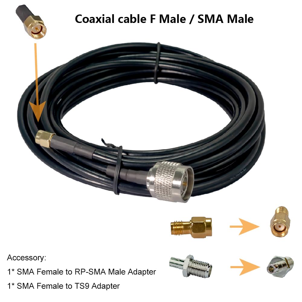 Antenna 5G/4G LTE 12dBi Esterna Direzionale Compatibile con Vodafone FWA, WindTre, Iliad, Fastweb 700~3700 MHz SMA/RP-SMA/TS9 5m