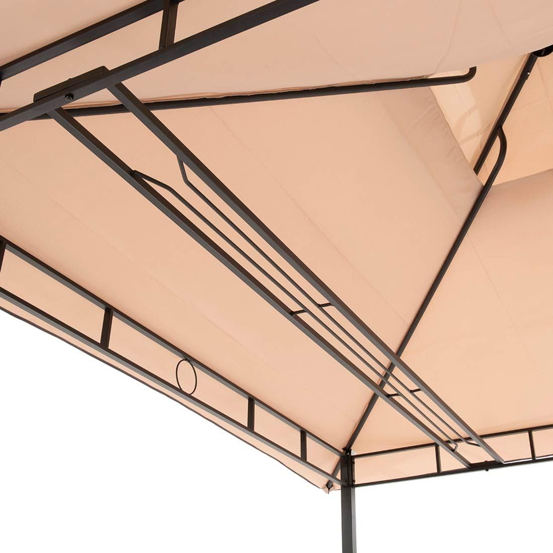 OUTLIV. Gartenpavillon, mit Bar und 2 Stühlen, strapazierfähig, langlebig, inkl. Thekenabdeckung und integrierter Dachlüftung, 240x240x250, Beige