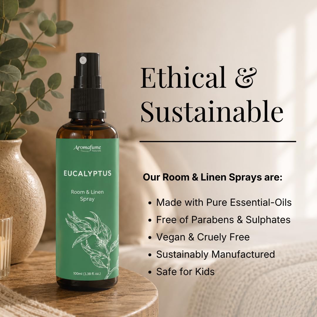 Eucalyptus Air Freshener Spray for Room, Linen & Pillow 100ml by Aromafume view 8