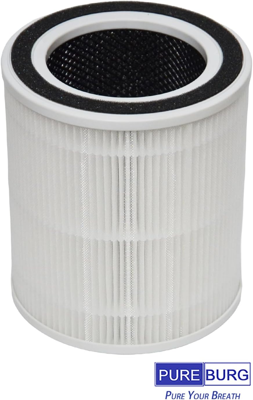PUREBURG Replacement Filter Compatible with HEARBOBO K03 Air Purifier, 3-Pack H13 HEPA Activated Carbon 2-in-2 3-Stage Filtration For Air Clean Dust VOCs Odor - Image 4