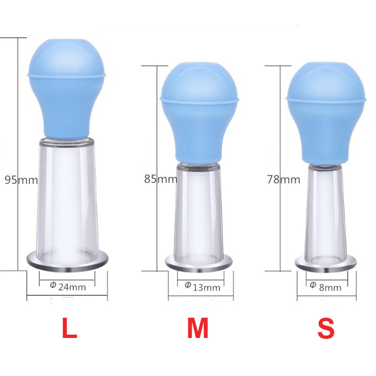 2 Piezas Succionador de Pezones Agrandamiento de Pezones Juego de Succionadores de Pezones Estimulación de Senos Poder de Succión BDSM Succionador de Clítoris Bomba de Coño(Pink,M)