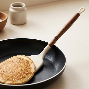 Deconox Akasya Ahşap Saplı Premium Silikon Mutfak Gereçleri - Isıya Dayanıklı Servis Kaşığı, Kepçe, Spatula ve Kevgir Seçenekleriyle (SPATULA)