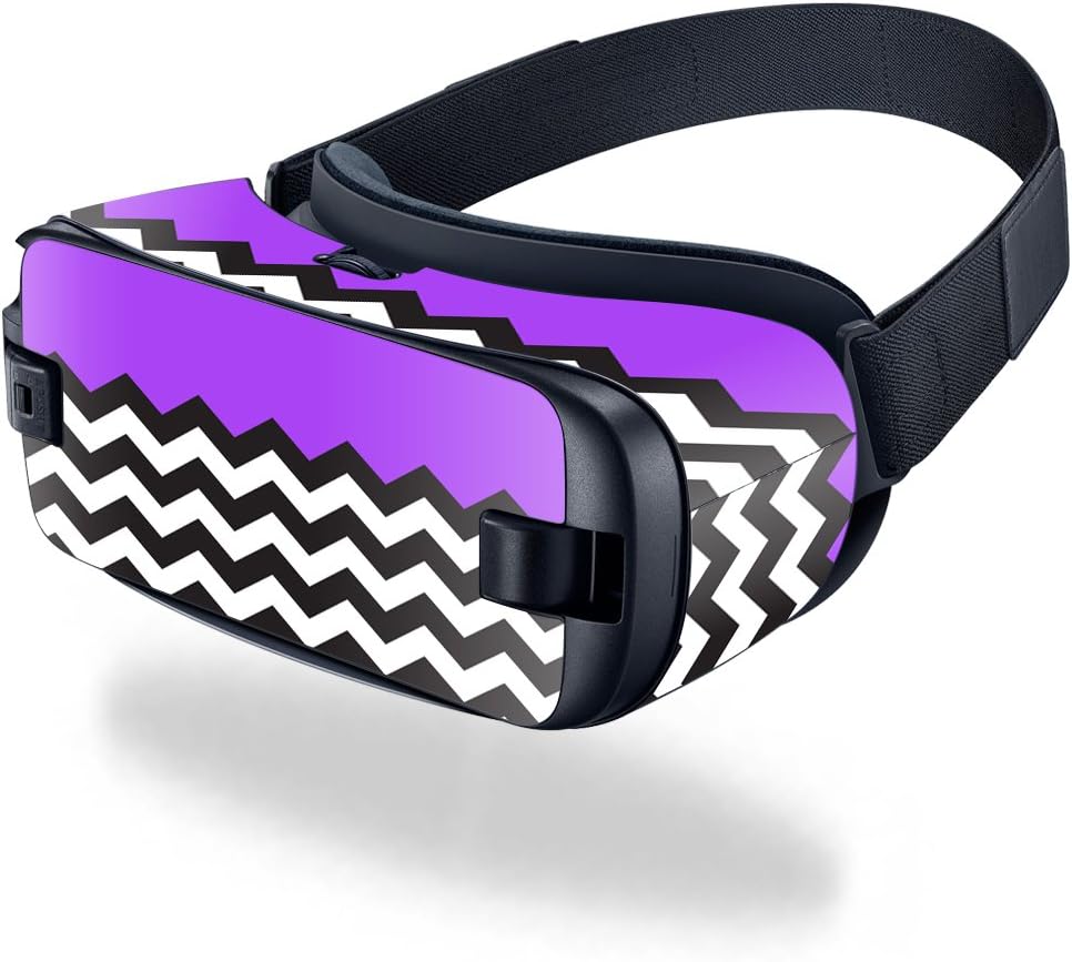 MightySkins Skin Compatible with Samsung Gear VR (2016) wrap Cover Sticker Skins Purple Chevron
