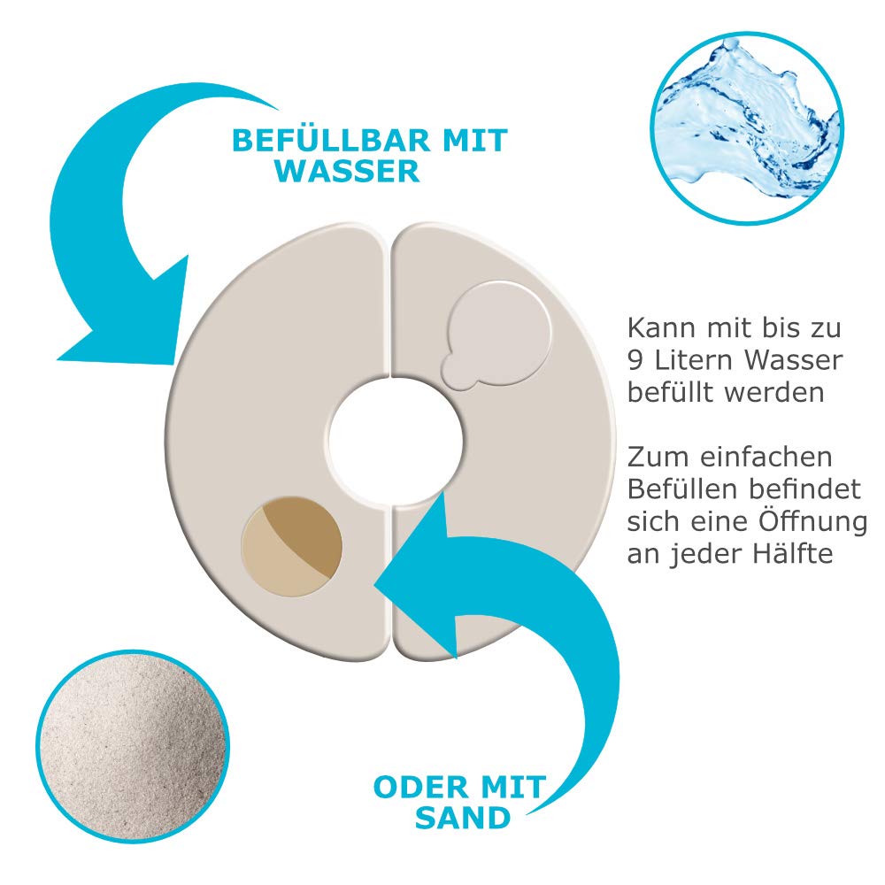 Set de 4 Poids pour pavillon Fixation en polyéthylène Haute densité tonnelle pavillon Tente Remplissage Eau/Sable Stable Robuste