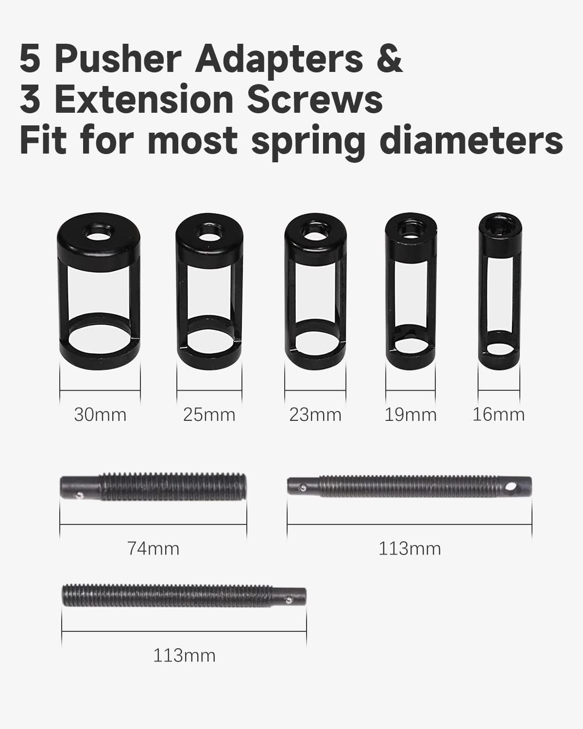 Valve Spring Compressor, 10pcs Valve Spring Removal Tool with Solid C Clamp, 5pcs Collet Pusher Adapters for Motorcycle, ATV, Car, Small Engine Vehicle Equipment