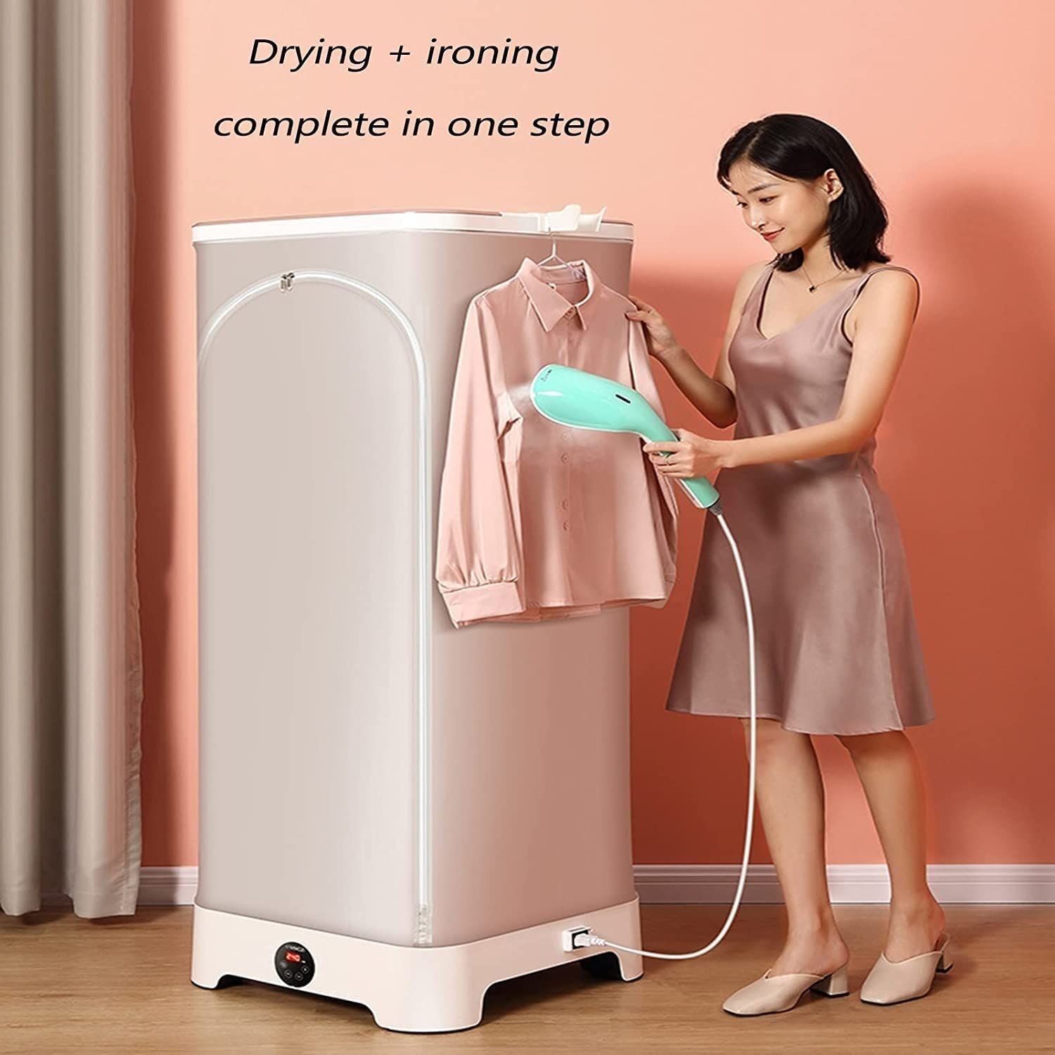 Secadora de Ropa eléctrica Multifuncional, 900W PTC Cerámica Secado rápido Máquina de Planchado de Ropa de Gran Espacio Ajustable de Doble Capa Máquina de Secado for el hogar