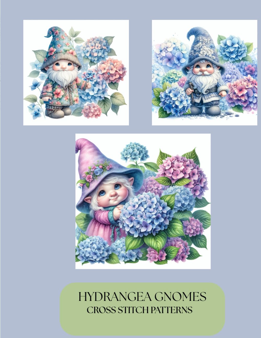 HYDRANGEA GNOMES CROSS STITCH PATTERNS