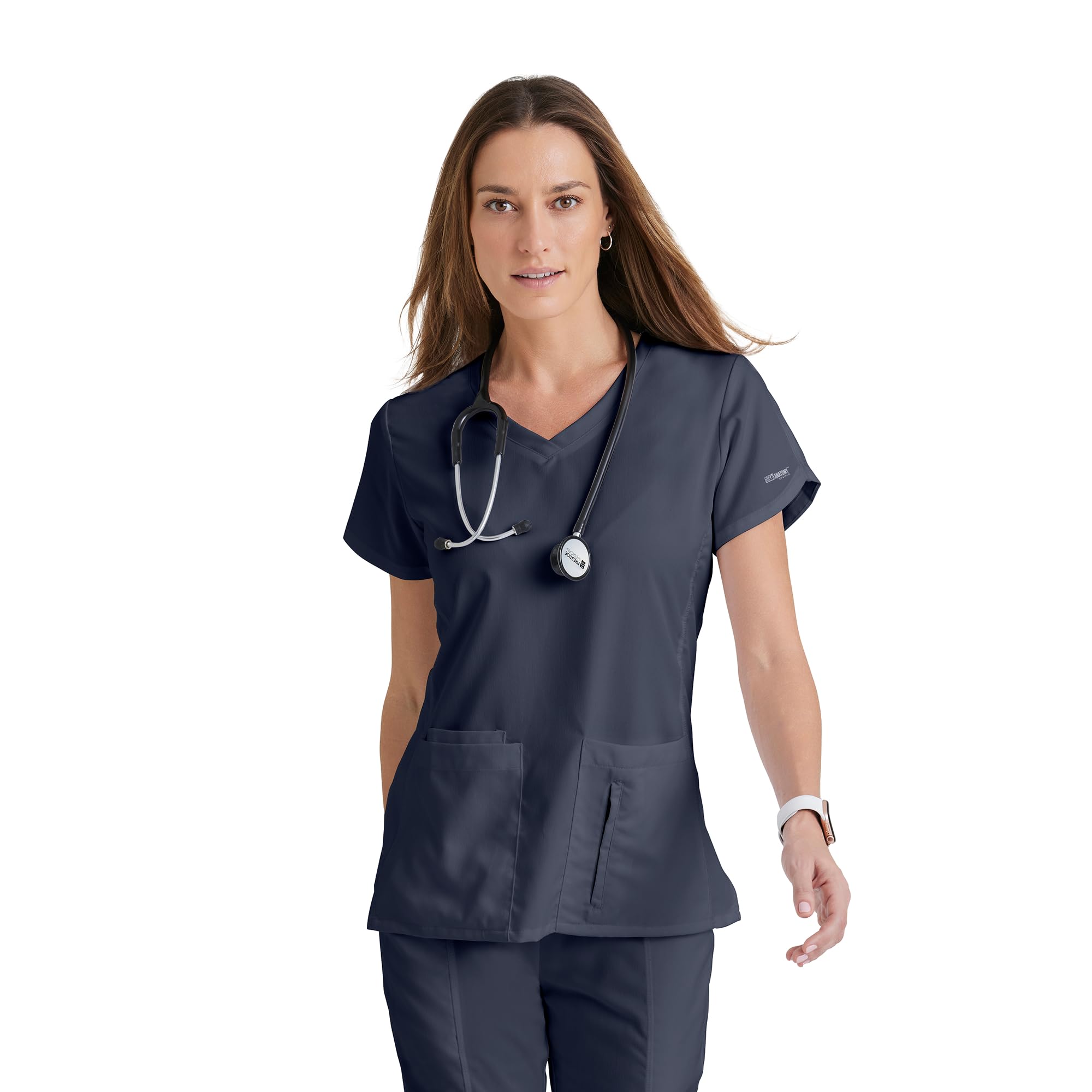 BARCO Grey's Anatomy Scrubs - Cora Scrub Top for Women, Crossover V-Neck, Fitted Back Super-Soft Women's Scrub Top