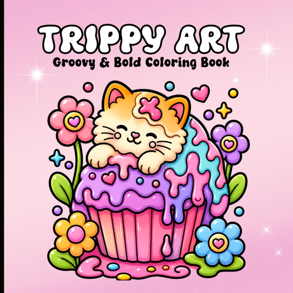 Groovy and Bold Trippy Art Coloring Book: Cute Psychedelic Patterns and Groovy Designs for Relaxation.