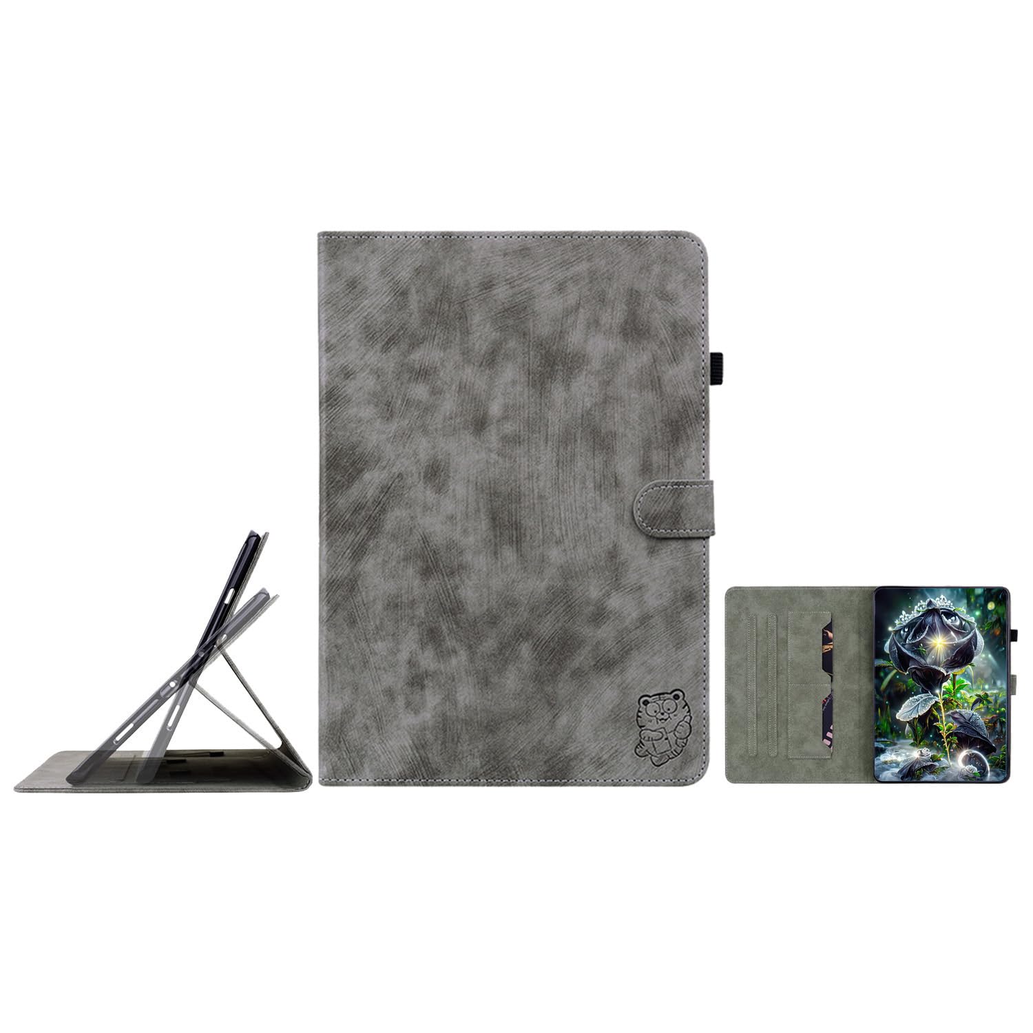 Étui Samsung Galaxy Tab S10 FE+ antichoc en cuir gris pour protéger l'écran 13.1 pouces - 7