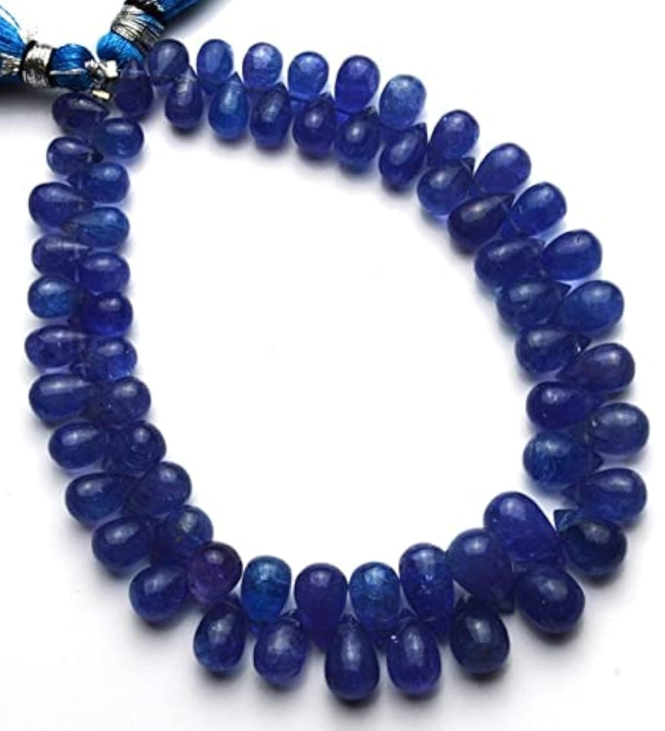 Tanzanite perle naturelle briolette goutte pour fabrication de bijoux en fil de 20cm