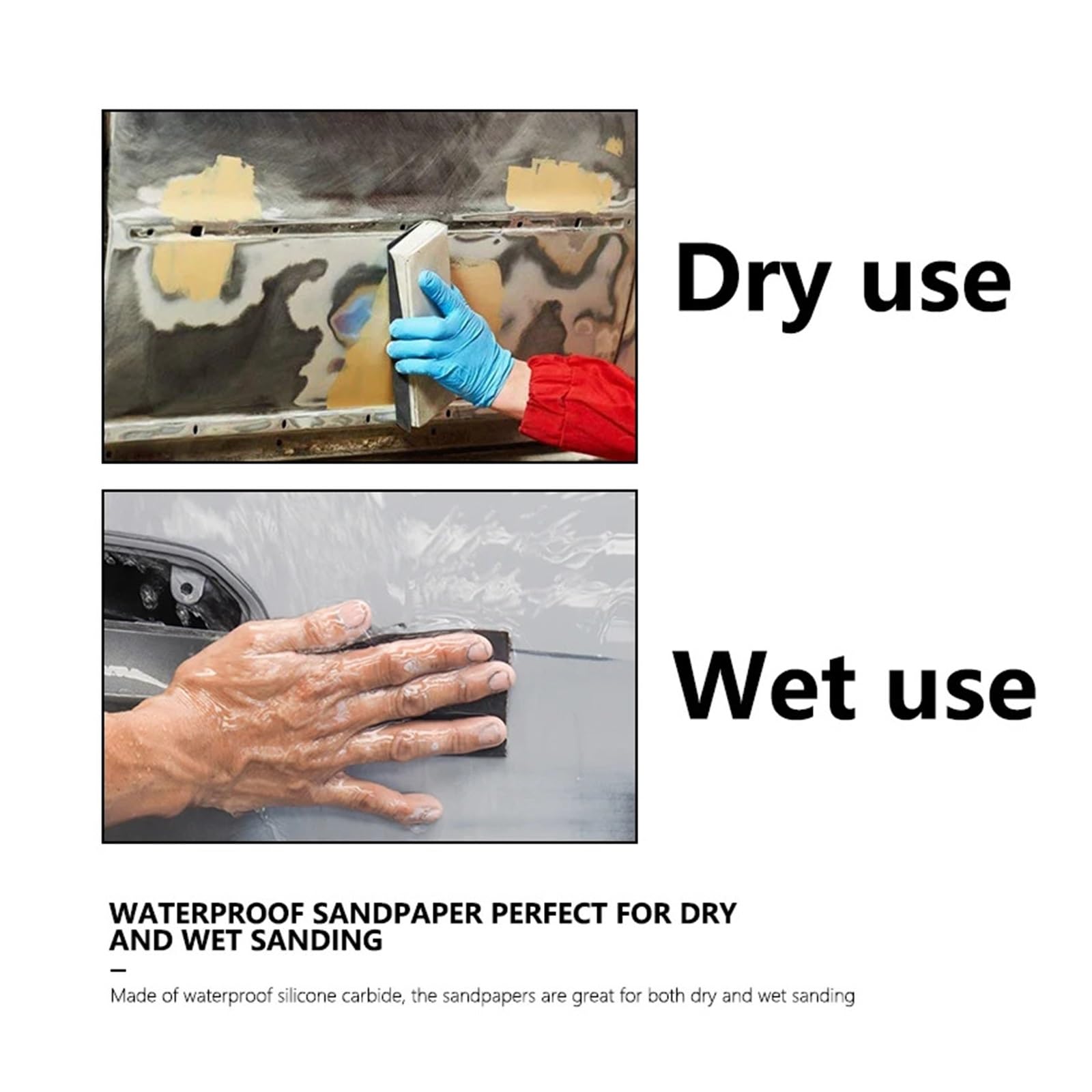 Carta vetrata 12 pezzi 1000-5000 impermeabile 9x3,6 pollici for carta abrasiva for legno, metallo, lucidatura Adatto per levigare pareti e legno