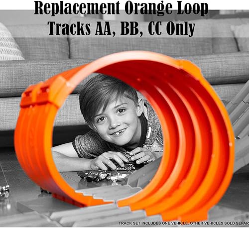 Miniatura 4 de Piezas de repuesto para Hot Wheels Playset FTH77 - Track Builder System Race Crate Die-Cast Car Track ~ Reemplazo Orange Loop Tracks AA, BB, CC