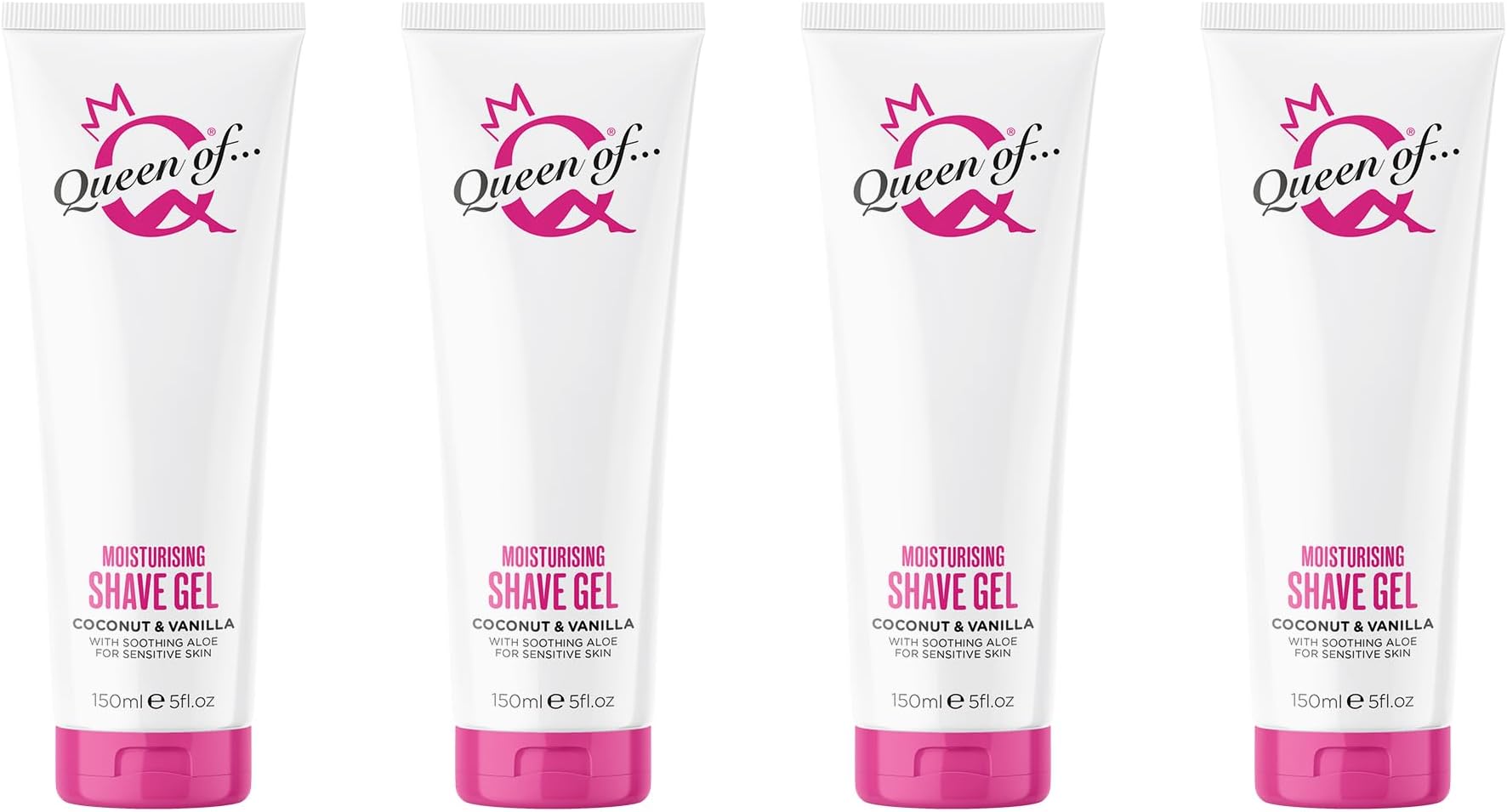 Ooh la la! Coconut and Vanilla Womens Shaving Gel, Sensitive Moisturising Shaving Cream For Women, 4x150ml