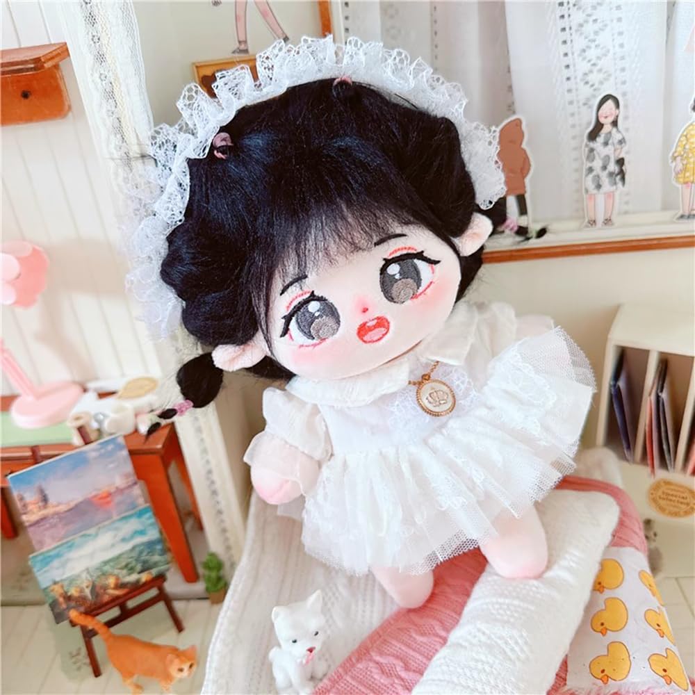 Amazon.com: niannyyhouse 20cm Plush Doll Black Hair Girl Humanoid