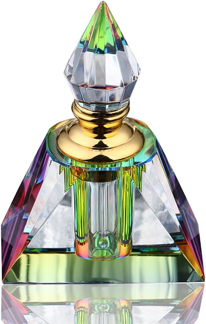 H&D HYALINE & DORA Crystal Egyptian Mini Perfume Bottles, Glass Refillable Empty Bottles,3ML